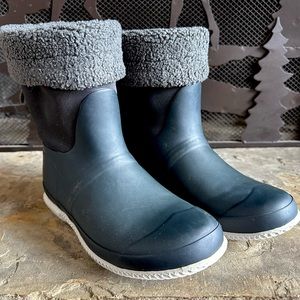 HUNTER Insulated Roll-Top Sherpa Boots, Navy - Sz. 8 (UK Sz. 5)   VGUC